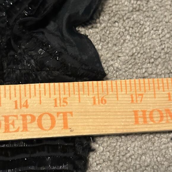 Nanette Lepore 6 Dress Cocktail Mini Metallic Eyelash Striped Mini Black - Picture 9 of 12